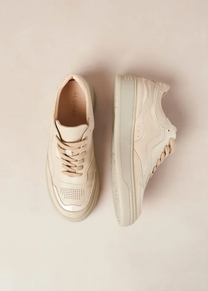 ALOHAS Sneakers Women TB87 8211 Cream Leather Sneakers