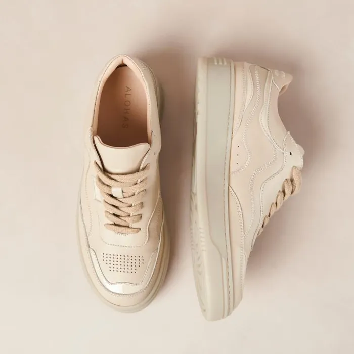 ALOHAS Sneakers Women TB87 8211 Cream Leather Sneakers