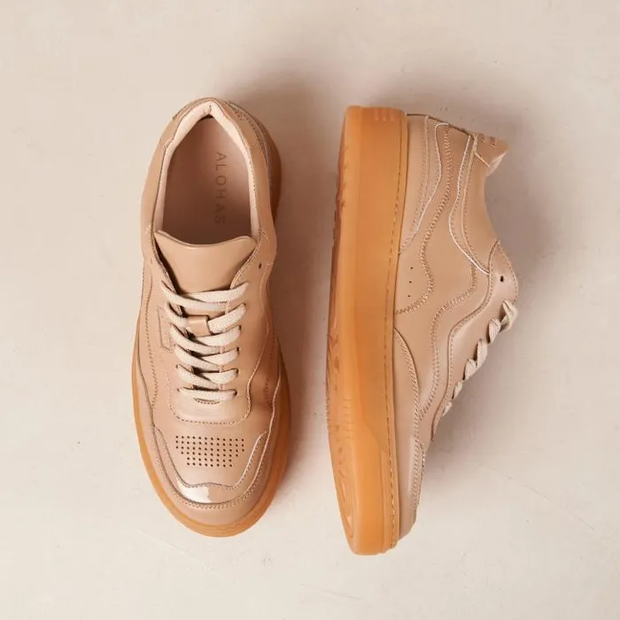 ALOHAS Sneakers Women TB87 8211 Taupe Leather Sneakers
