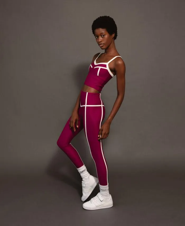 ALOHAS Sportswear Women Arrow Rib 8211 Purple Sports Bra