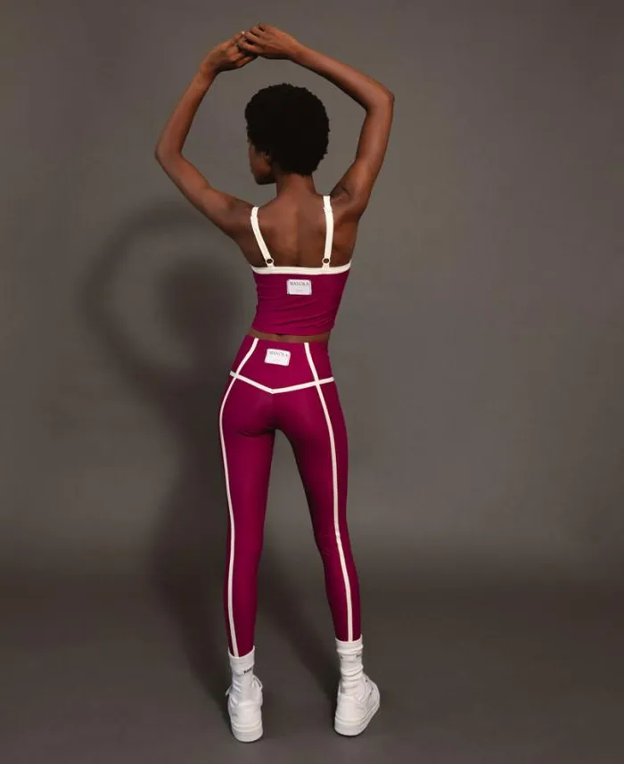 ALOHAS Sportswear Women Arrow Rib 8211 Purple Sports Bra