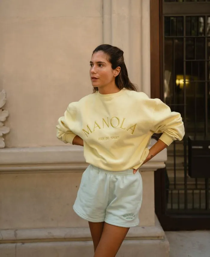 ALOHAS Sportswear Women Iconica 8211 Yellow Cotton Sweatshirt