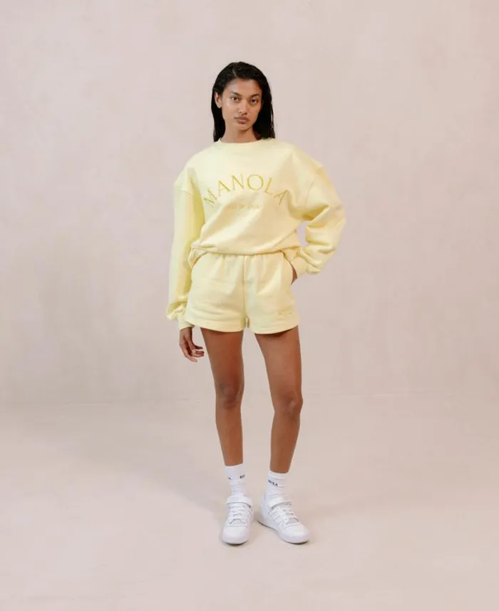 ALOHAS Sportswear Women Iconica 8211 Yellow Cotton Sweatshirt
