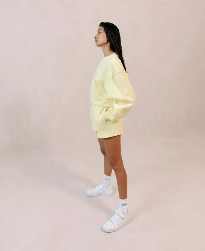 ALOHAS Sportswear Women Iconica 8211 Yellow Cotton Sweatshirt