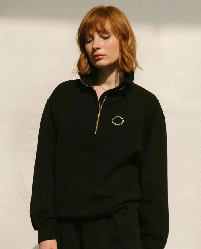 ALOHAS Sportswear Women Macchiato 8211 Black Cotton Sweatshirt