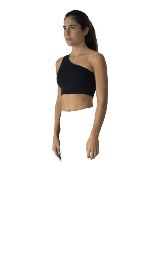 ALOHAS Sportswear Women Shoulder Naked 8211 Black Econyl Top