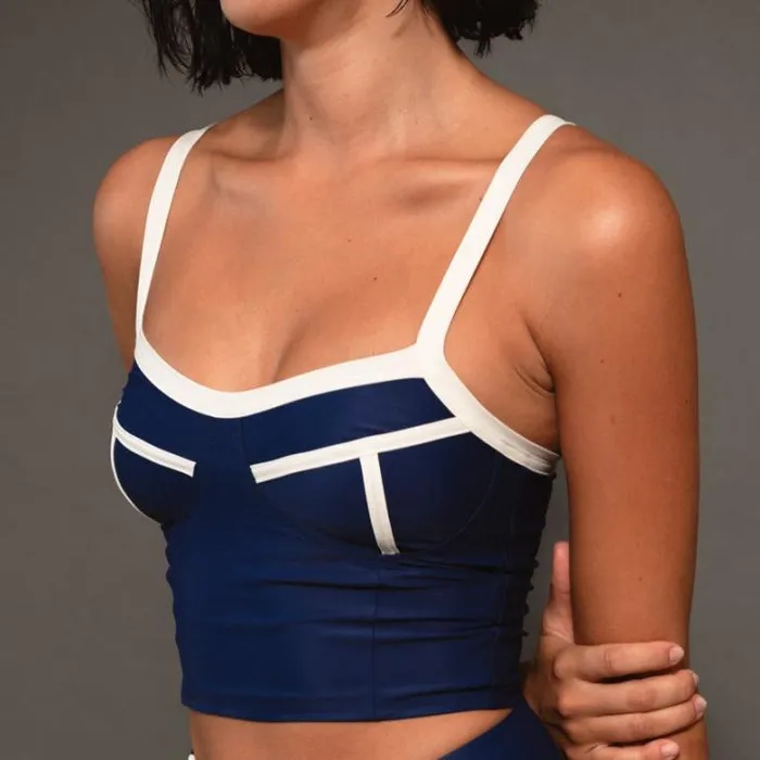 ALOHAS Sportswear Women Top Arrow Rib 8211 Blue Top