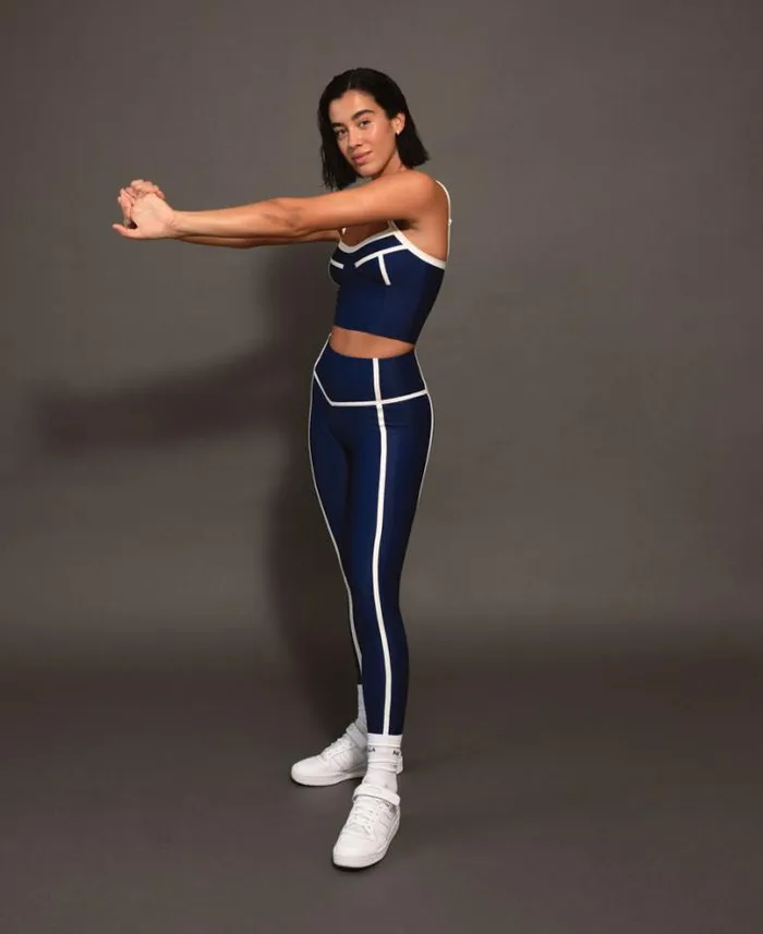 ALOHAS Sportswear Women Top Arrow Rib 8211 Blue Top