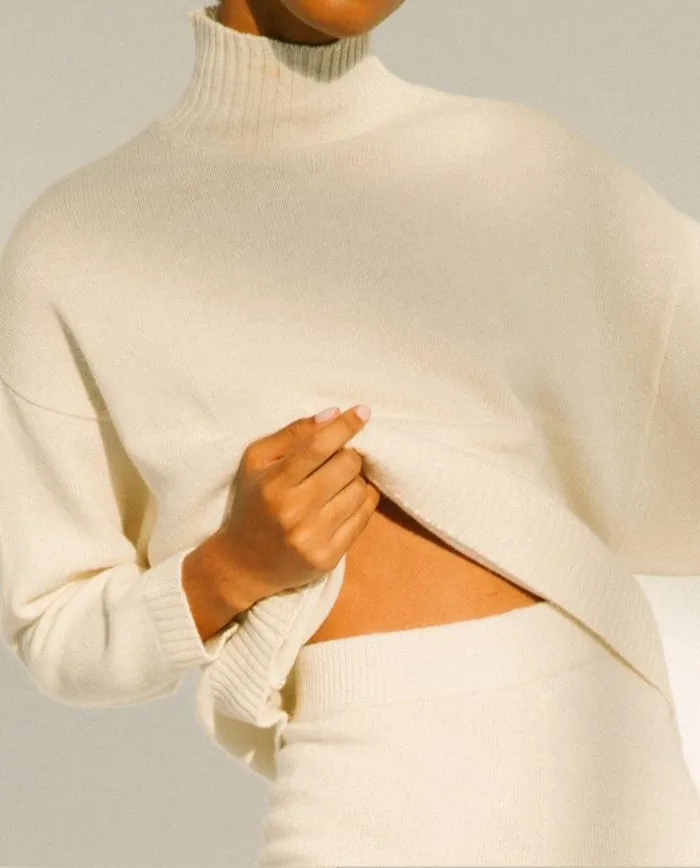 ALOHAS Sweaters and Cardigans Women Passenger 8211 White Knit Top