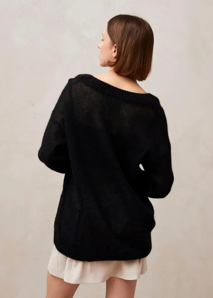 ALOHAS Sweaters and Cardigans Women Pomeda 8211 Black Mohair Sweater