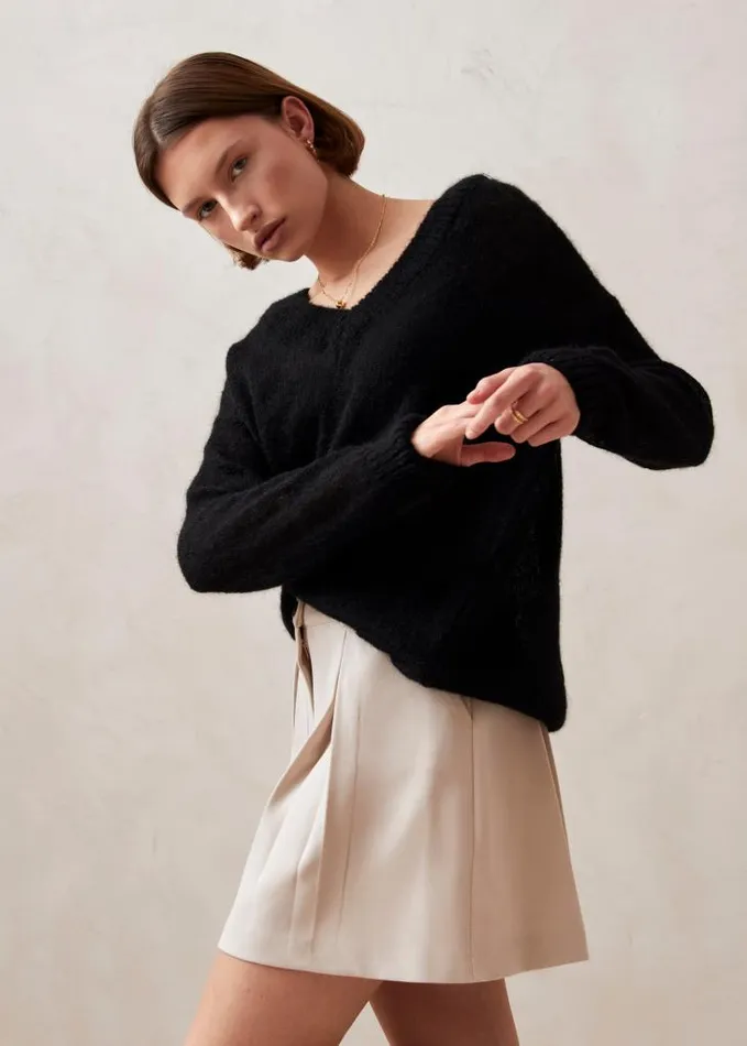 ALOHAS Sweaters and Cardigans Women Pomeda 8211 Black Mohair Sweater