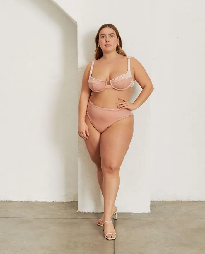 ALOHAS Swimwear Women The Loop 8211 Pink Velvet Bikini Top