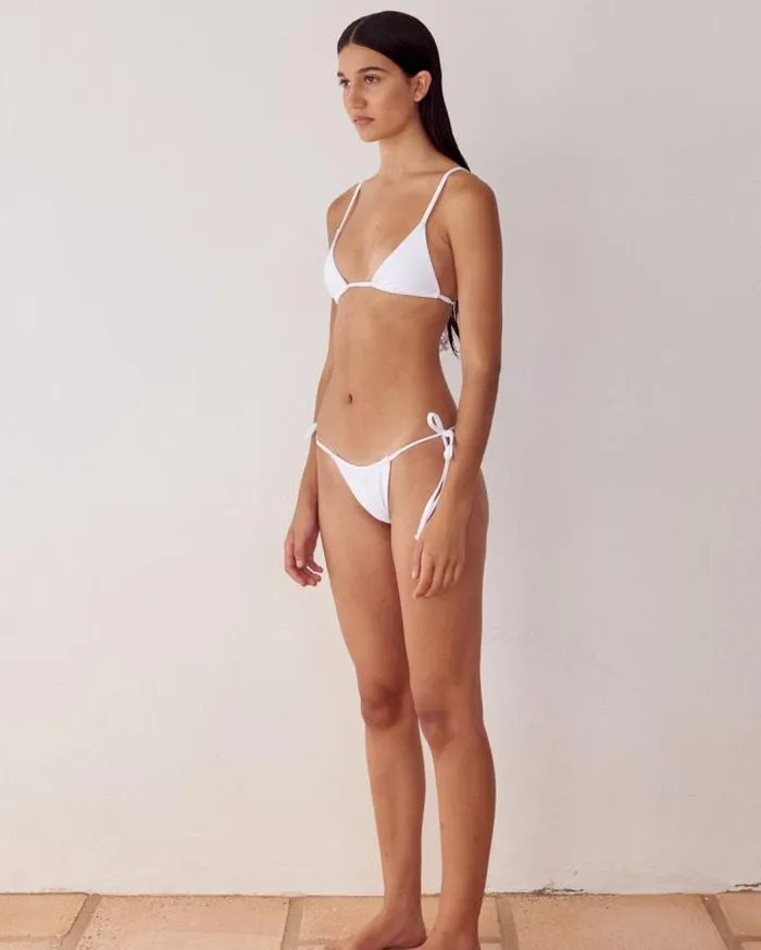 ALOHAS Swimwear Women The Untie Me 8211 White Econyl Bikini Bottom
