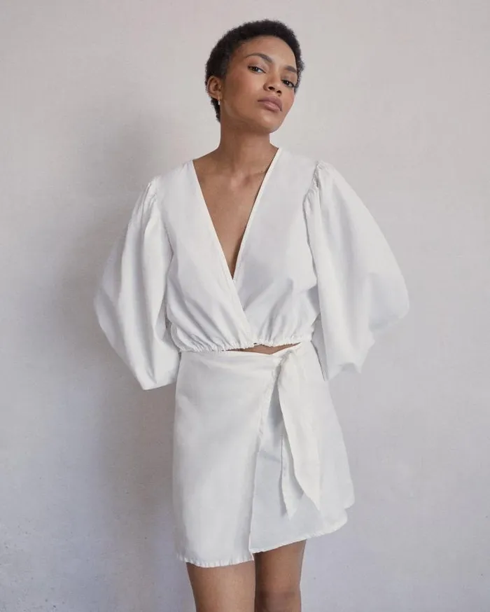 ALOHAS Tops Women Dazzling 8211 White Cotton Top