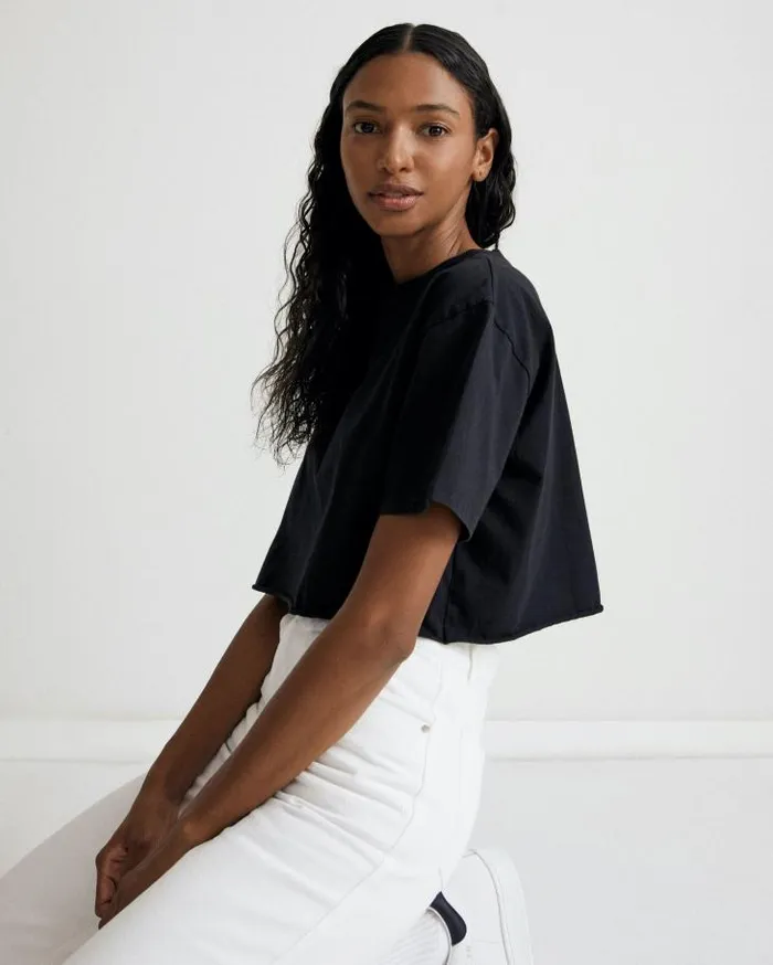 ALOHAS Tops Women Fly 8211 Black Cotton TShirt