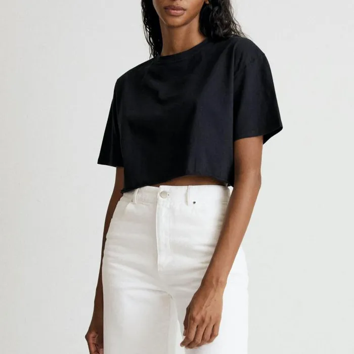 ALOHAS Tops Women Fly 8211 Black Cotton TShirt