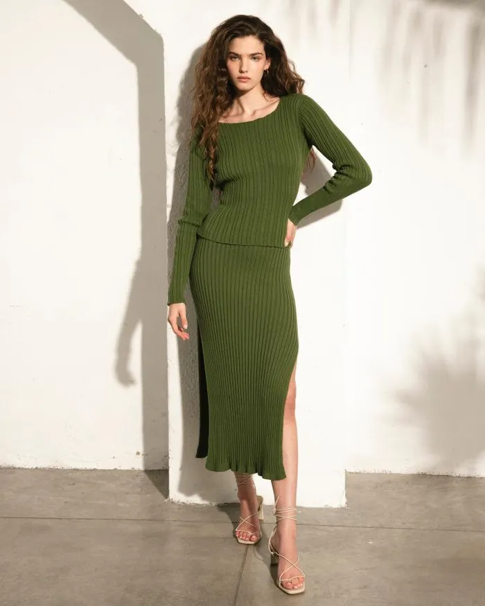 ALOHAS Tops Women Honest 8211 Green Knit Top