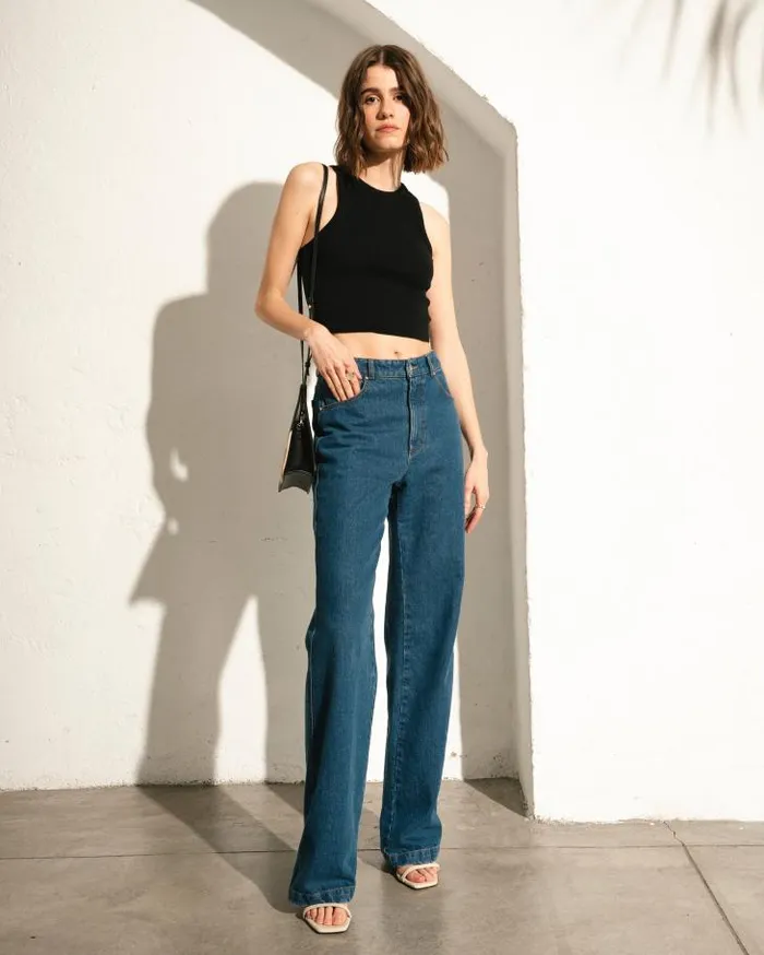 ALOHAS Tops Women Lift 8211 Black Cotton Top