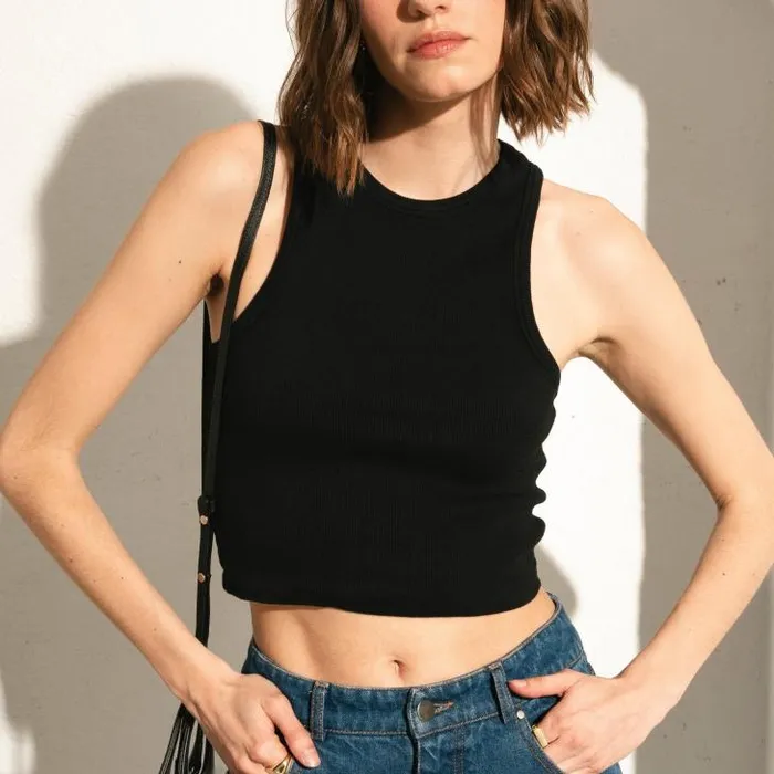 ALOHAS Tops Women Lift 8211 Black Cotton Top