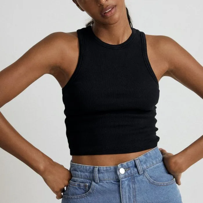 ALOHAS Tops Women Lift 8211 Black Cotton Top