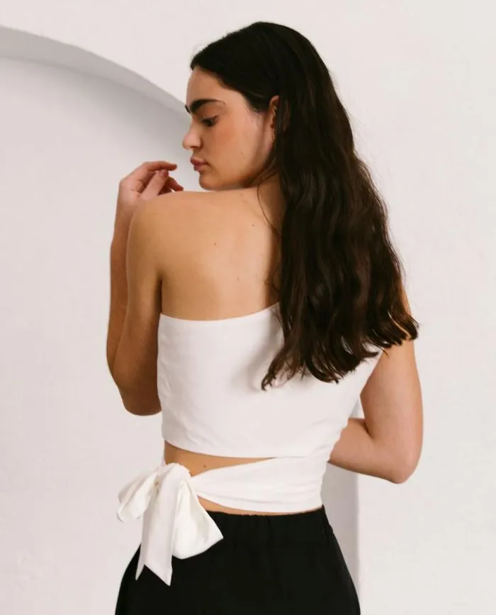 ALOHAS Tops Women Magnet 8211 White Cotton Top