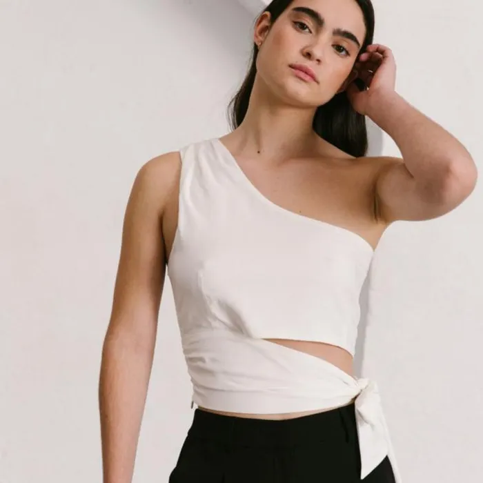 ALOHAS Tops Women Magnet 8211 White Cotton Top