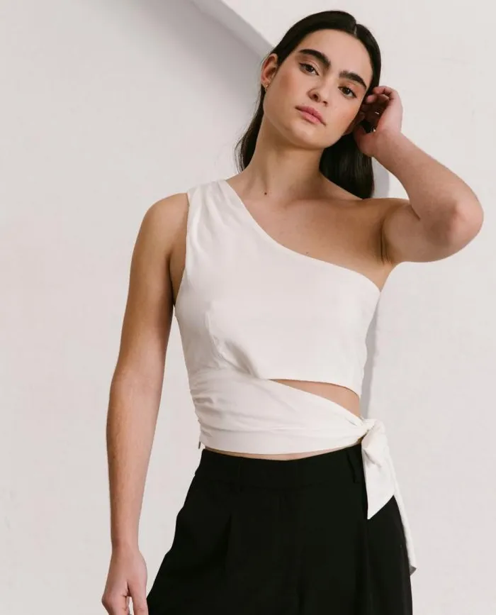 ALOHAS Tops Women Magnet 8211 White Cotton Top