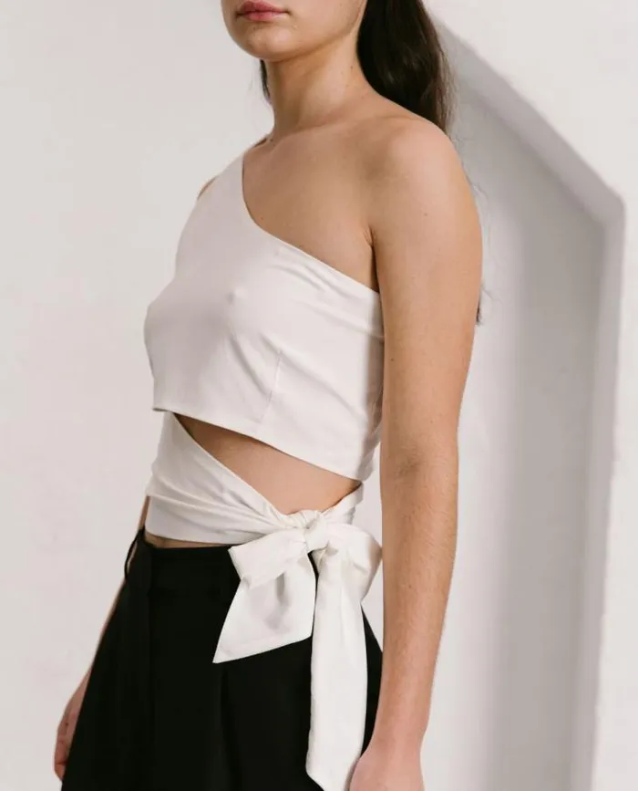 ALOHAS Tops Women Magnet 8211 White Cotton Top