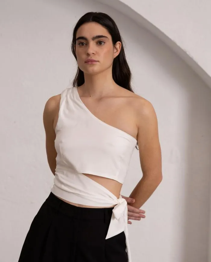 ALOHAS Tops Women Magnet 8211 White Cotton Top