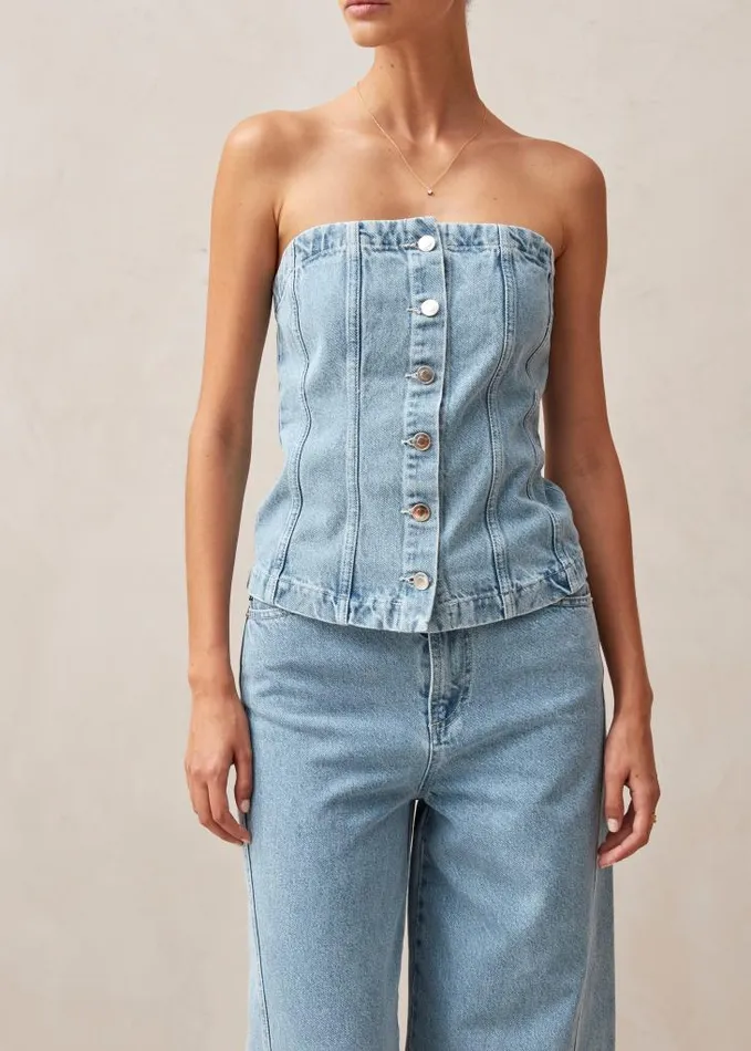 ALOHAS Tops Women Troyes 8211 Blue Denim Top