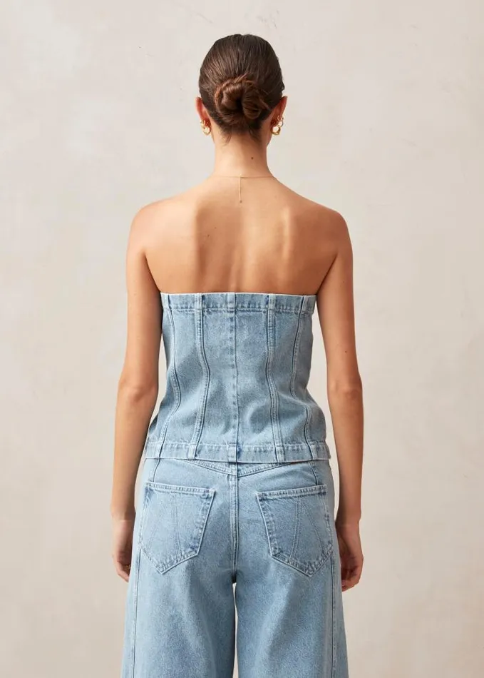 ALOHAS Tops Women Troyes 8211 Blue Denim Top