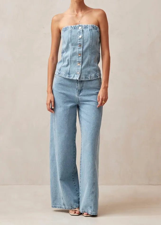 ALOHAS Tops Women Troyes 8211 Blue Denim Top
