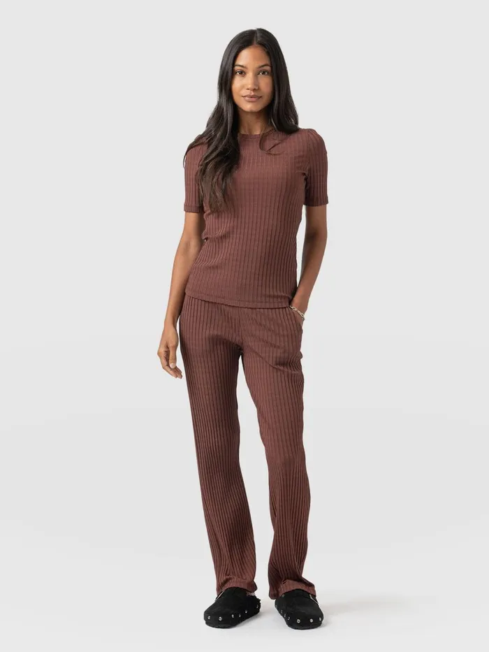 Apartment Pant 8211 Maroon Rib Maroon Rib Women Saint And Sofia Pants