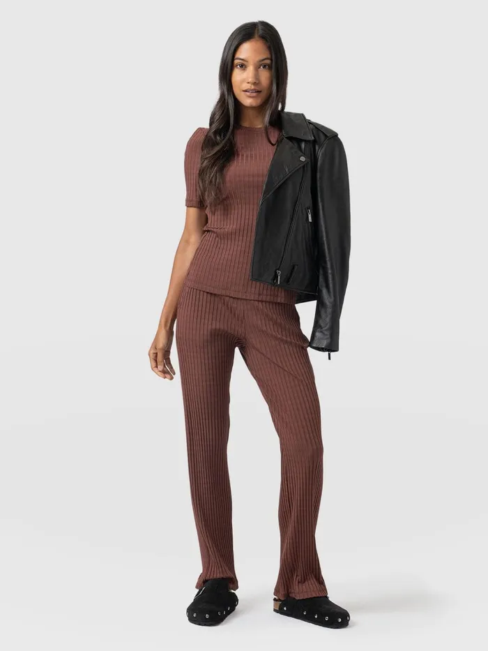 Apartment Pant 8211 Maroon Rib Maroon Rib Women Saint And Sofia Pants