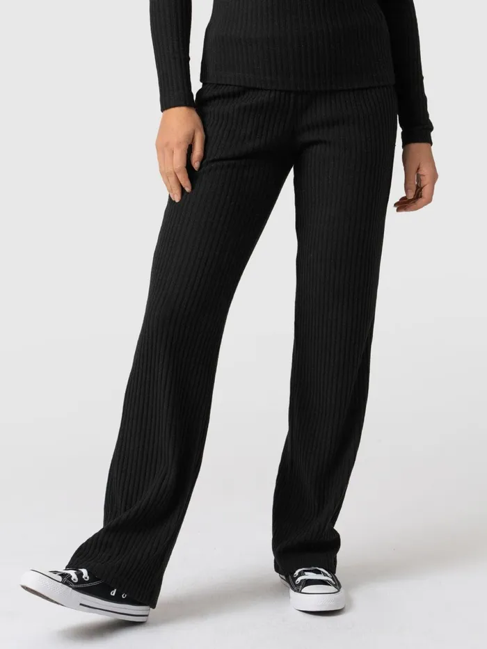 Apartment Pant Ribbed 8211 Black Rib Black Rib Women Saint And Sofia Pants