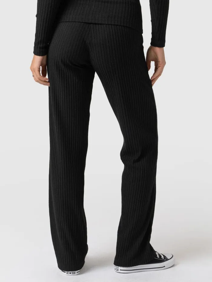 Apartment Pant Ribbed 8211 Black Rib Black Rib Women Saint And Sofia Pants