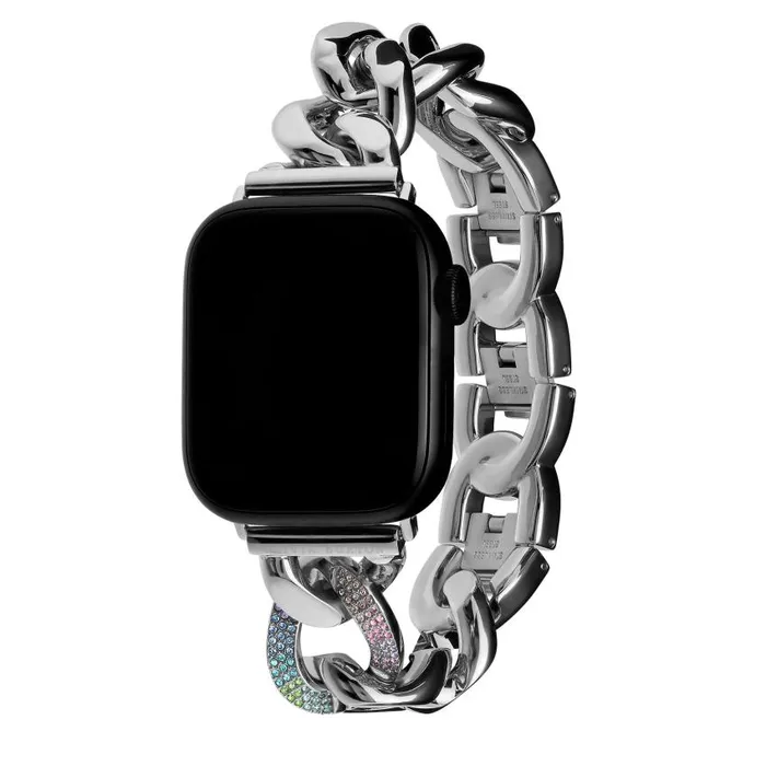 Apple Watch Straps Women Olivia Burton Silver With Rainbow Link Bracelet Strap Apple Watch Straps Women Olivia Burton Silver With Rainbow Link Bracelet Strap