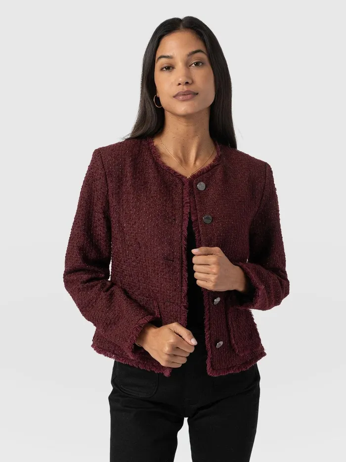 Ashby Jacket 8211 Maroon Maroon Women Saint And Sofia Blazers