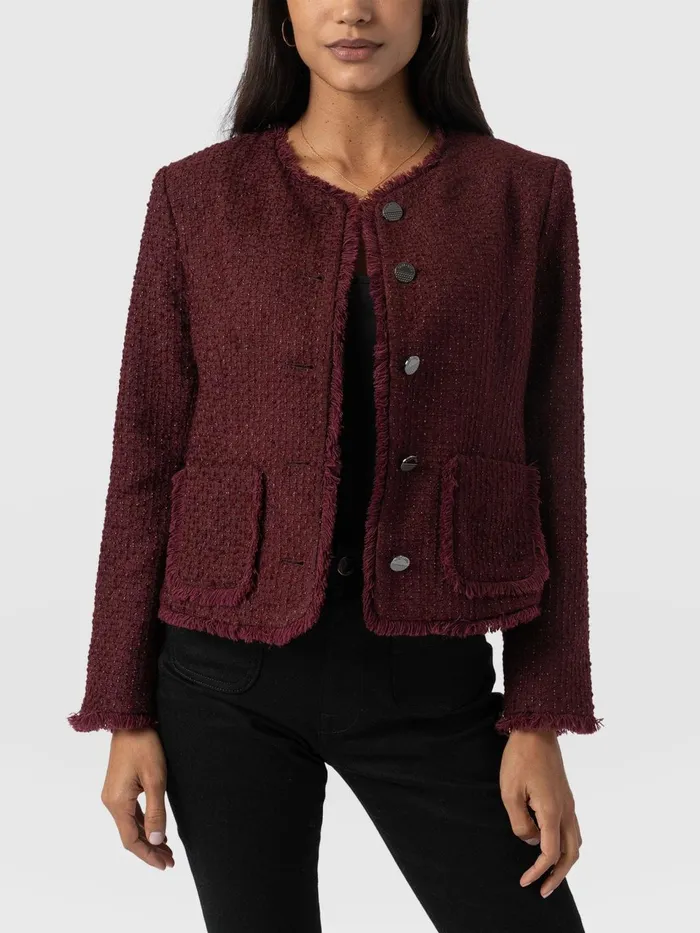 Ashby Jacket 8211 Maroon Maroon Women Saint And Sofia Blazers
