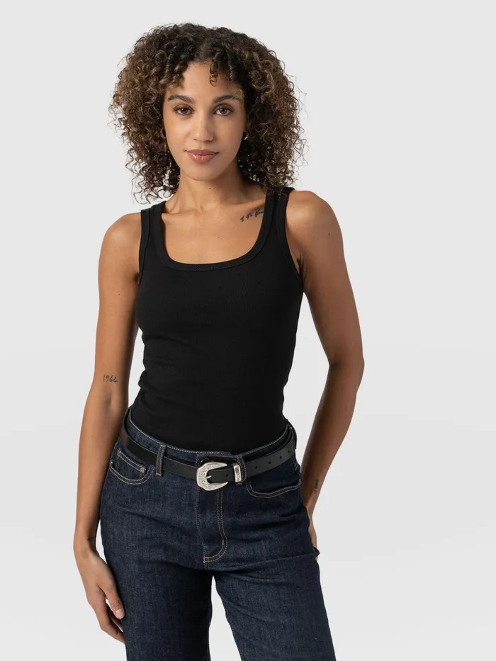 Asher Scoop Neck Vest 8211 Black Black Women Saint And Sofia TShirts and Tanks Asher Scoop Neck Vest 8211 Black Black Women Saint And Sofia TShirts and Tanks