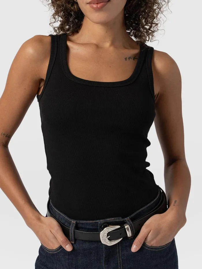 Asher Scoop Neck Vest 8211 Black Black Women Saint And Sofia TShirts and Tanks