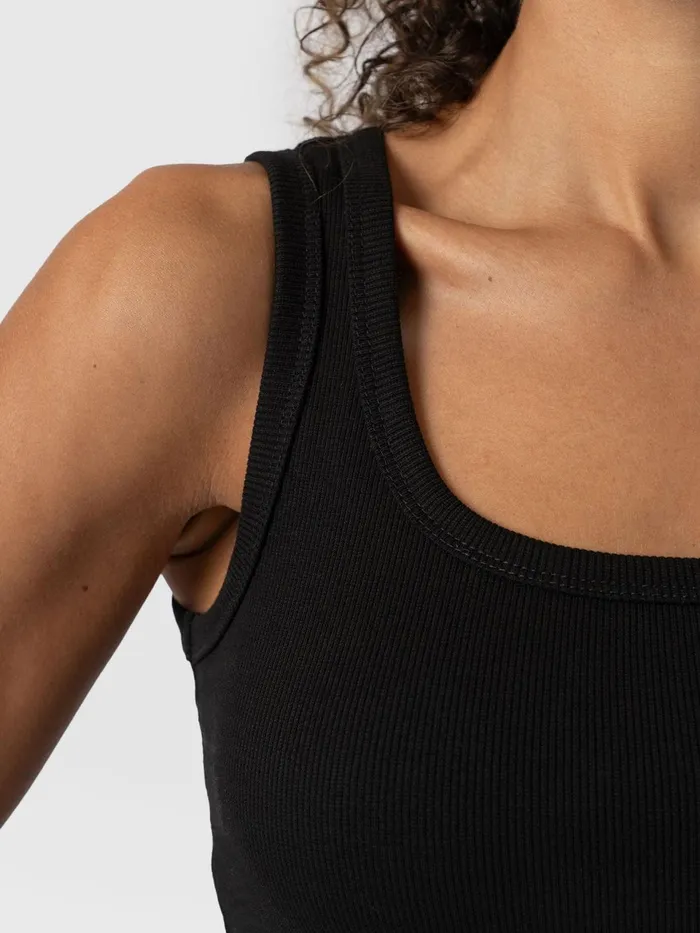 Asher Scoop Neck Vest 8211 Black Black Women Saint And Sofia TShirts and Tanks