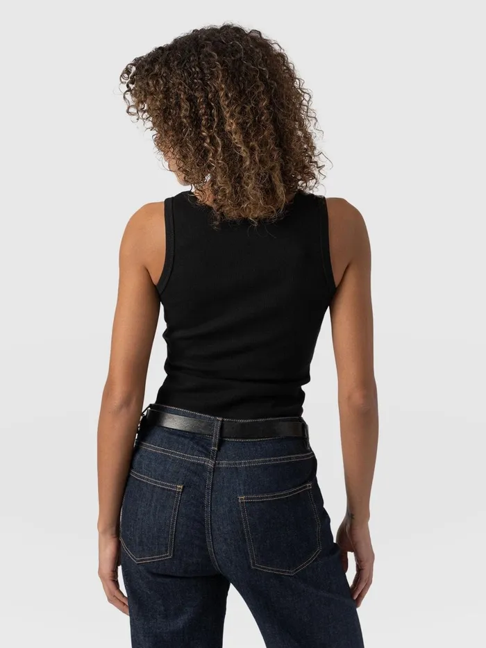 Asher Scoop Neck Vest 8211 Black Black Women Saint And Sofia TShirts and Tanks