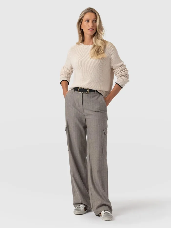 Astrid Cargo Pant 8211 Brown Herringbone Brown Herringbone Women Saint And Sofia Pants