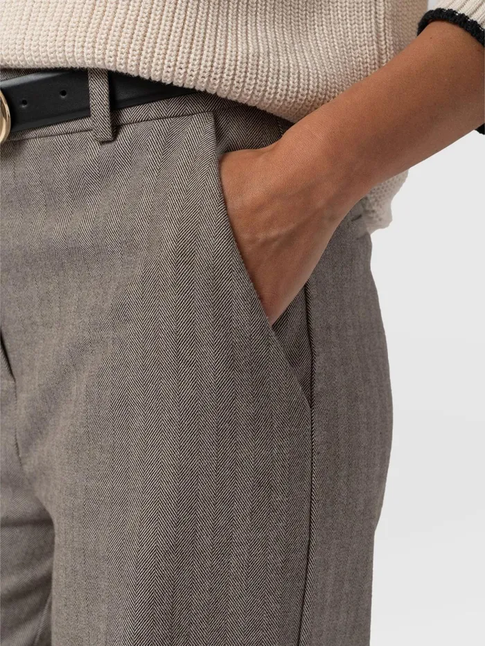Astrid Cargo Pant 8211 Brown Herringbone Brown Herringbone Women Saint And Sofia Pants