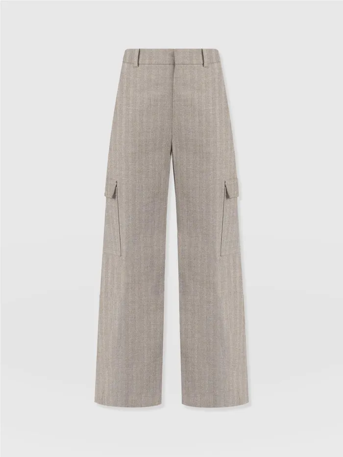 Astrid Cargo Pant 8211 Brown Herringbone Brown Herringbone Women Saint And Sofia Pants