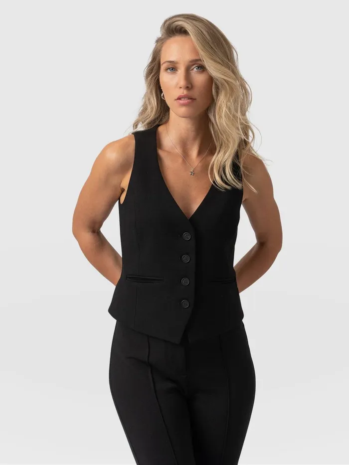 Astrid Vest 8211 Black Black Women Saint And Sofia Blazers