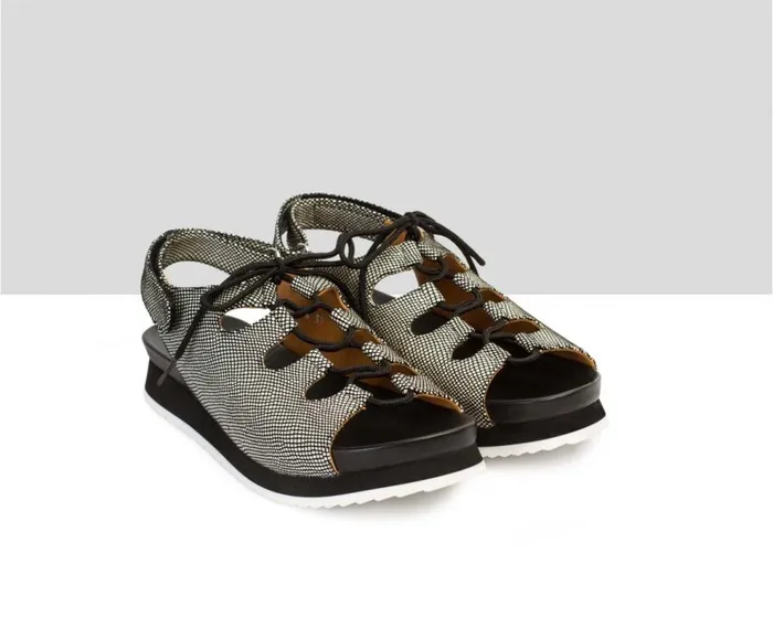 Audley Shoes Flat Leather Sandal Betania Black Women Flat