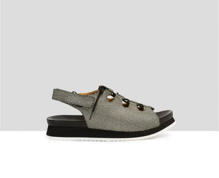 Audley Shoes Flat Leather Sandal Betania Black Women Flat