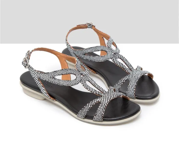 Audley Shoes Flat Leather Sandal Donata Black Women Flat